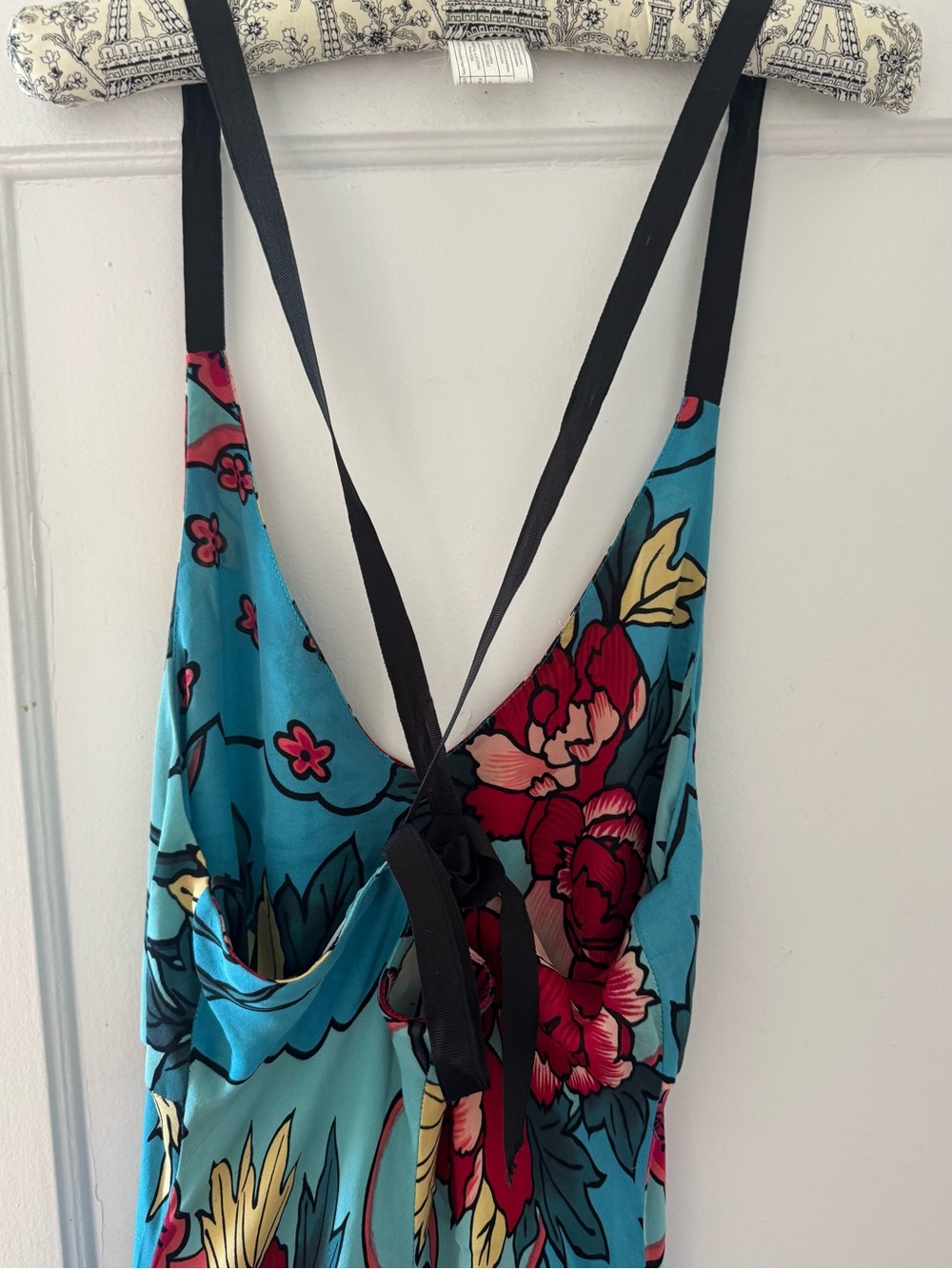 Vintage Holt Renfrew bias cut dress with floral print- size 8 - Picture 2 of 3